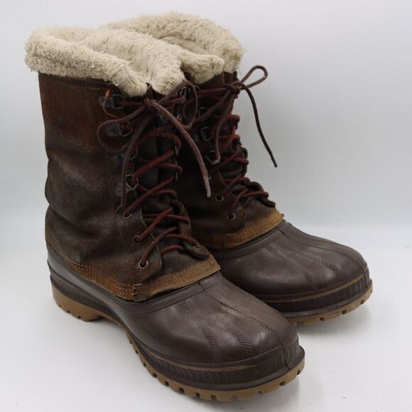 Sorel “Kaufman Crusader” Tall Leather Insulated Winter Boots Size 9 Men - Picture 1 of 14